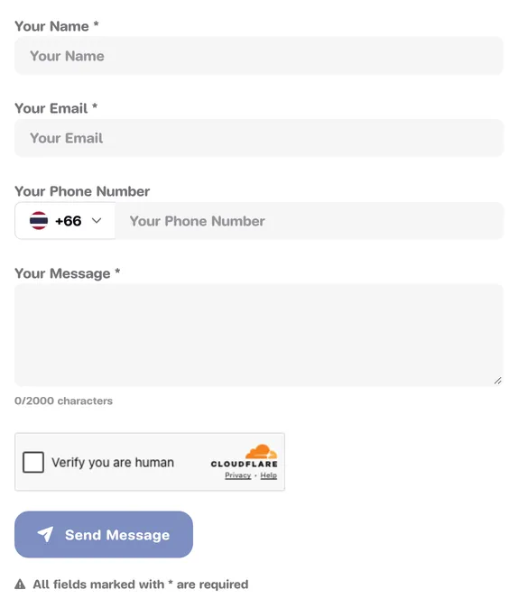The Stayzy contact form