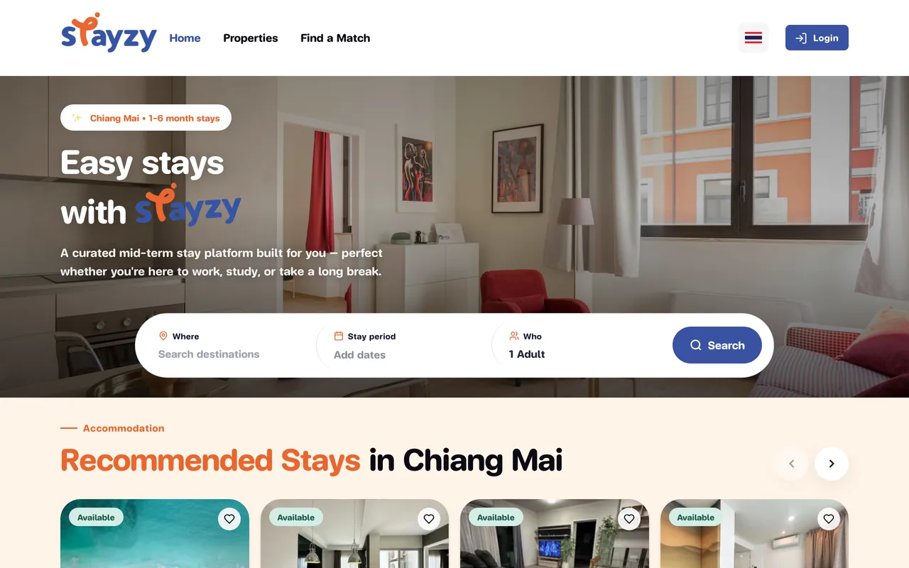 The stayzyliving.com home page