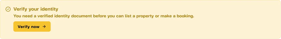 Verify your identity notice on the My Properties page